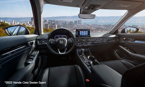Interior view of 2022 Honda Civic Sedan Sport