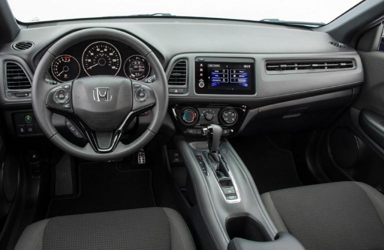 Steering wheel and the dashboard of the 2022 Honda HR-V