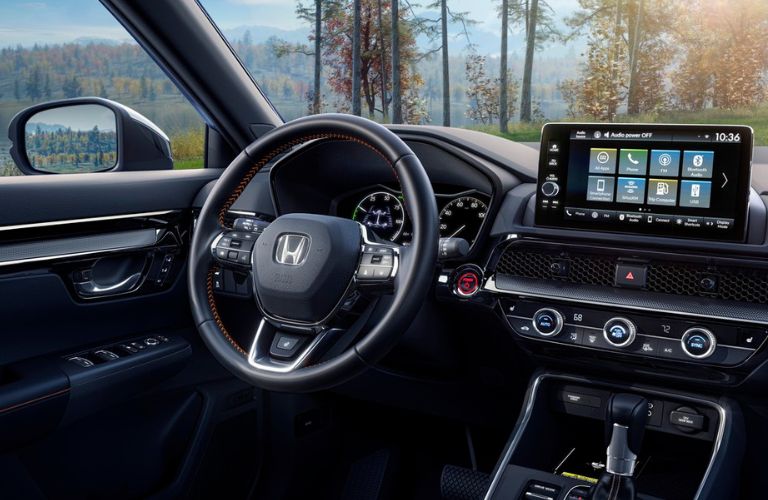 2023 Honda CR-V steering wheel and touchscreen display