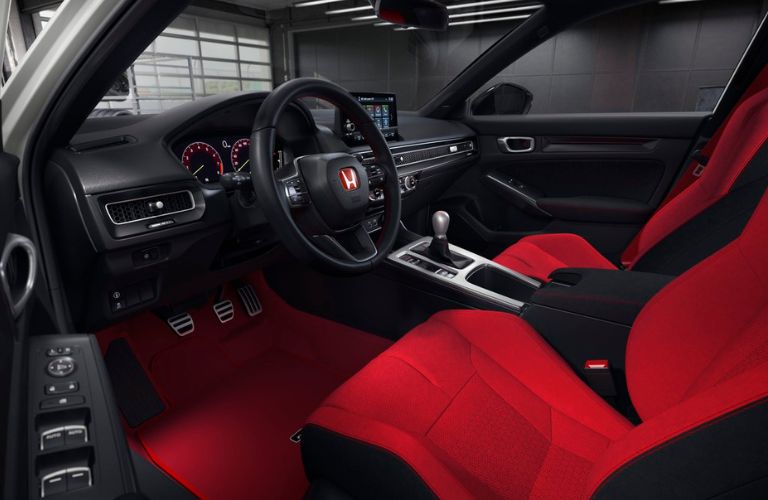 2023 Honda Civic Type R front seats and dashboard side quarter view