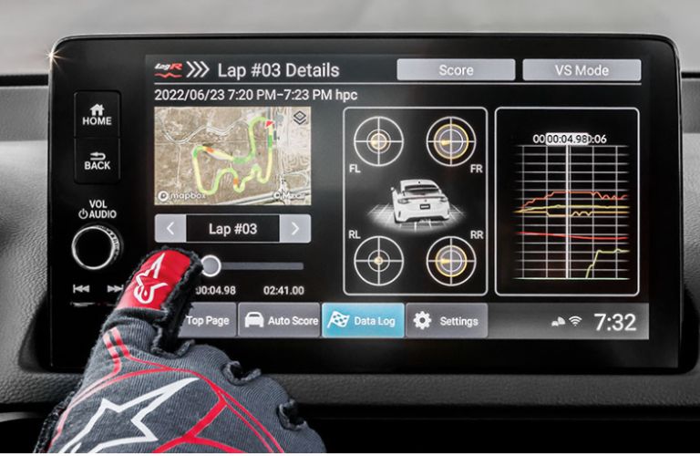 An image of the Honda LogR® Advanced Datalogger of the 2023 Honda Civic Type R.
