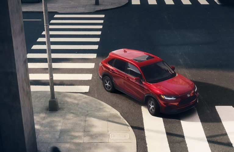 Aerial view of the 2023 Honda HR-V Red