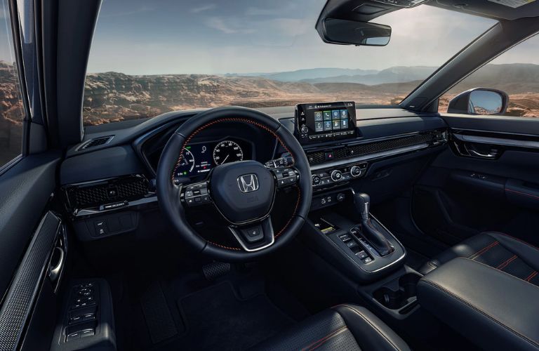 2023 Honda CR-V Hybrid steering wheel and dashboard 
